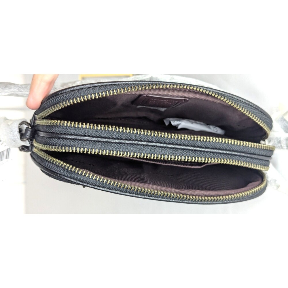 COACH Prairie Rivets Crossbody - Black Suede with Leather Patches 24309 NWT - Picture 5 of 9